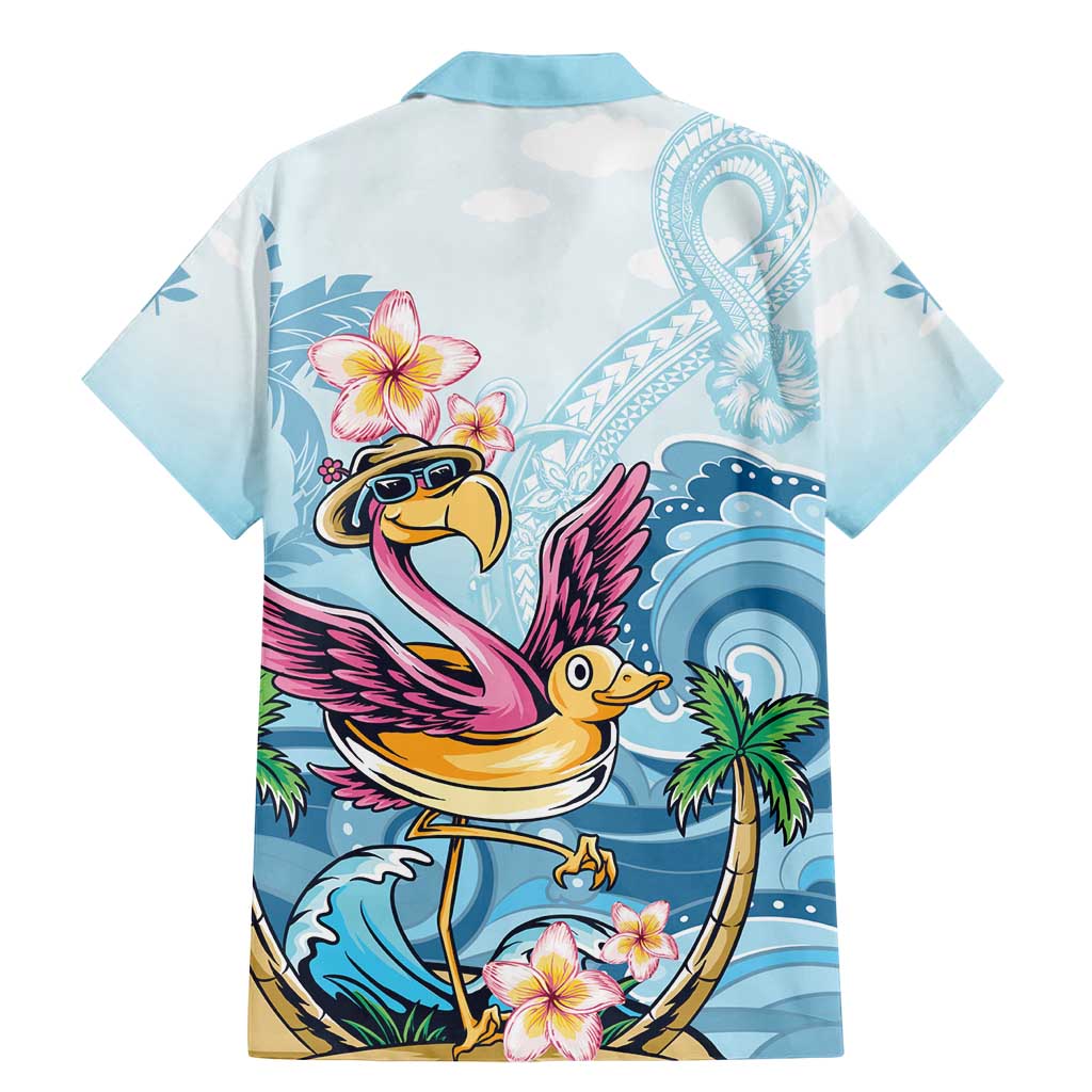 Hawaii Flamingo Family Matching Mermaid Dress and Hawaiian Shirt Plumeria Tropical Beach - Wonder Print Shop