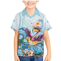 Hawaii Flamingo Family Matching Mermaid Dress and Hawaiian Shirt Plumeria Tropical Beach - Wonder Print Shop