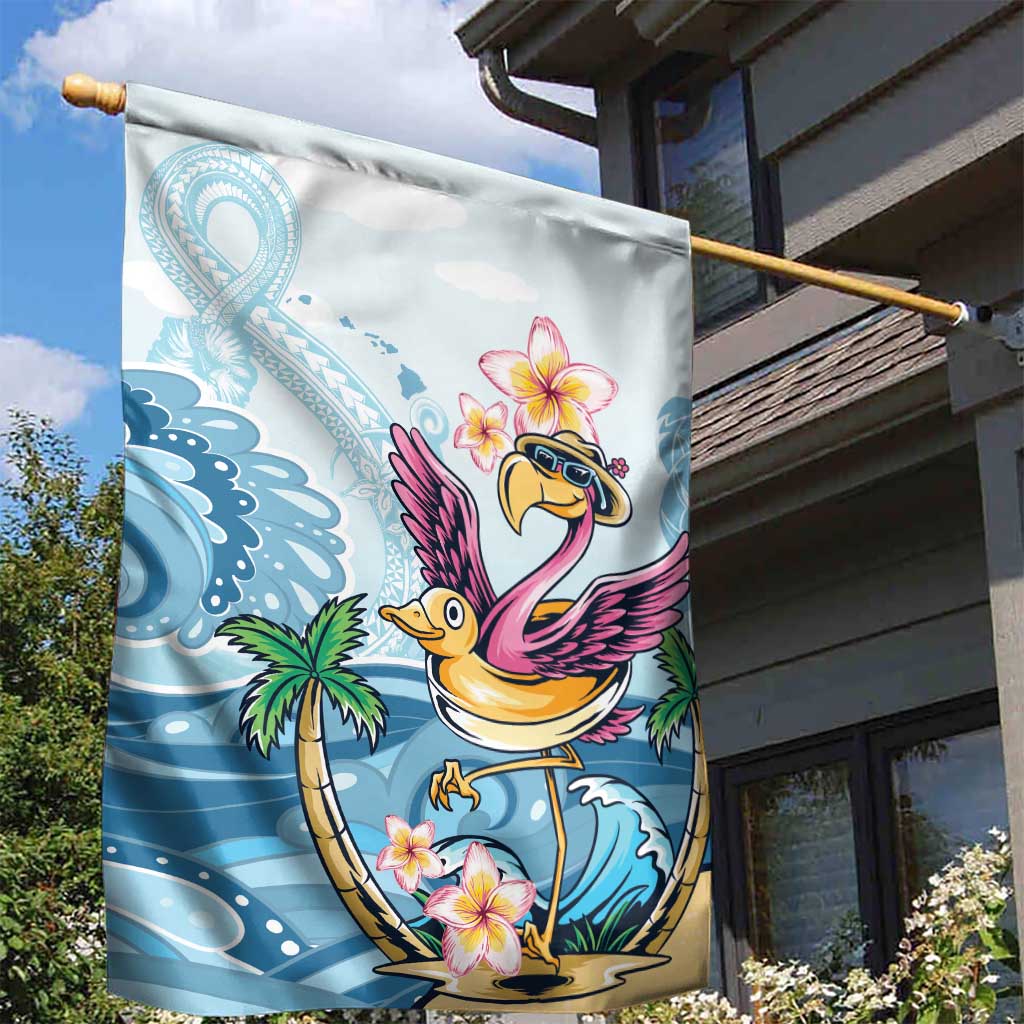 Hawaii Flamingo Garden Flag Plumeria Tropical Beach - Wonder Print Shop