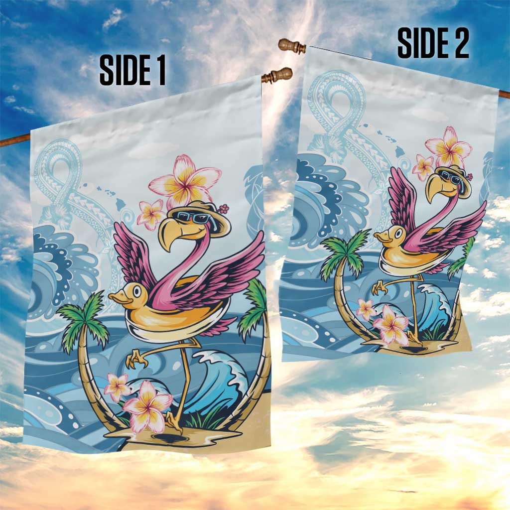 Hawaii Flamingo Garden Flag Plumeria Tropical Beach - Wonder Print Shop