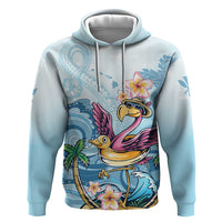 Hawaii Flamingo Hoodie Plumeria Tropical Beach - Wonder Print Shop