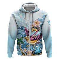 Hawaii Flamingo Hoodie Plumeria Tropical Beach - Wonder Print Shop