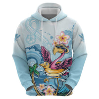 Hawaii Flamingo Hoodie Plumeria Tropical Beach - Wonder Print Shop