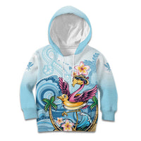 Hawaii Flamingo Kid Hoodie Plumeria Tropical Beach - Wonder Print Shop