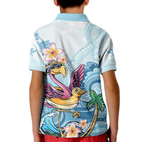 Hawaii Flamingo Kid Polo Shirt Plumeria Tropical Beach - Wonder Print Shop