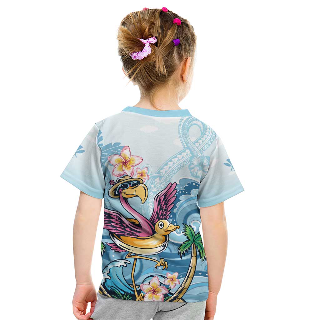 Hawaii Flamingo Kid T Shirt Plumeria Tropical Beach - Wonder Print Shop