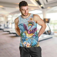 Hawaii Flamingo Men Tank Top Plumeria Tropical Beach - Wonder Print Shop