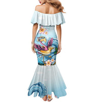 Hawaii Flamingo Mermaid Dress Plumeria Tropical Beach - Wonder Print Shop