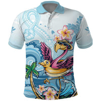 Hawaii Flamingo Polo Shirt Plumeria Tropical Beach - Wonder Print Shop