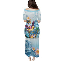 Hawaii Flamingo Puletasi Plumeria Tropical Beach - Wonder Print Shop