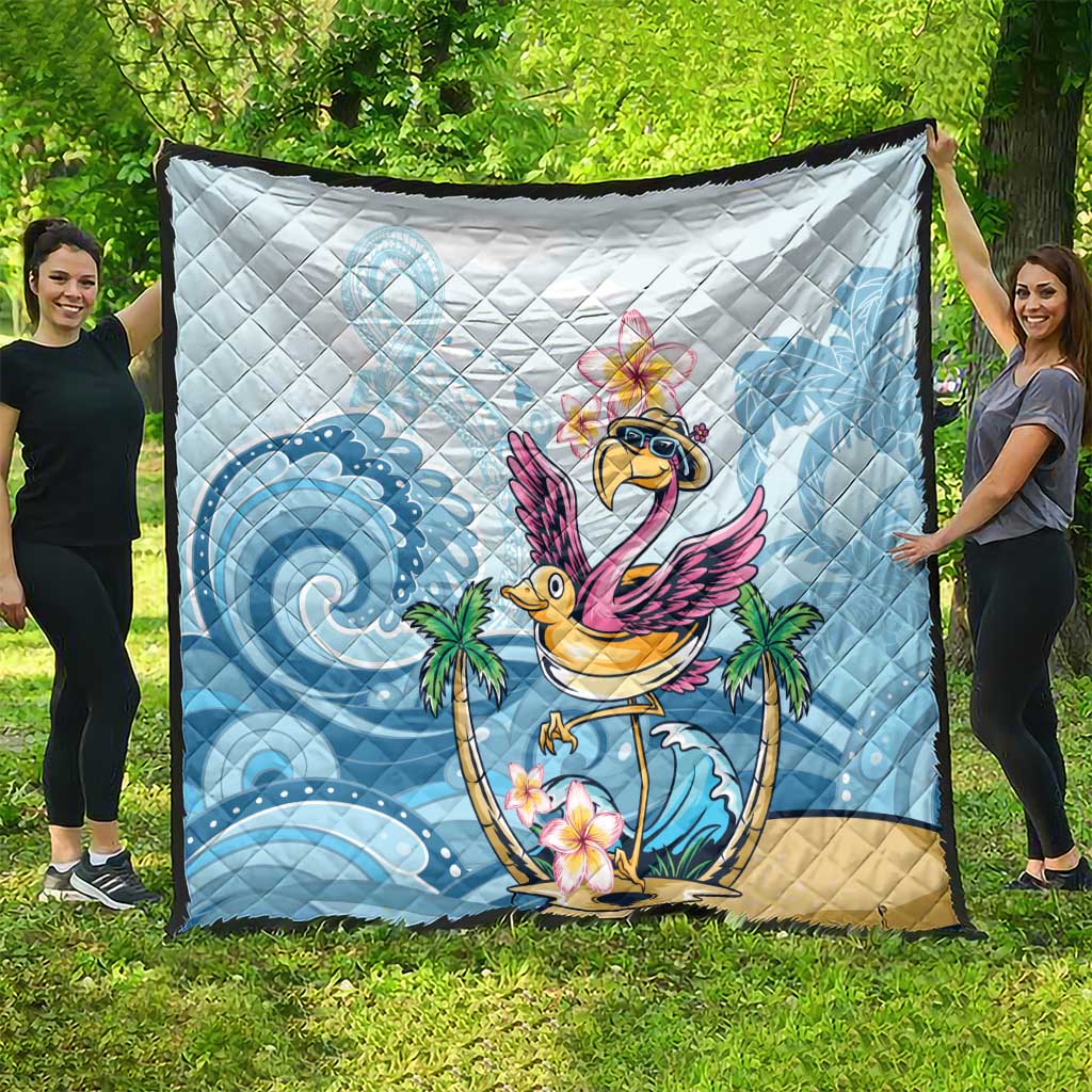 Hawaii Flamingo Quilt Plumeria Tropical Beach - Wonder Print Shop