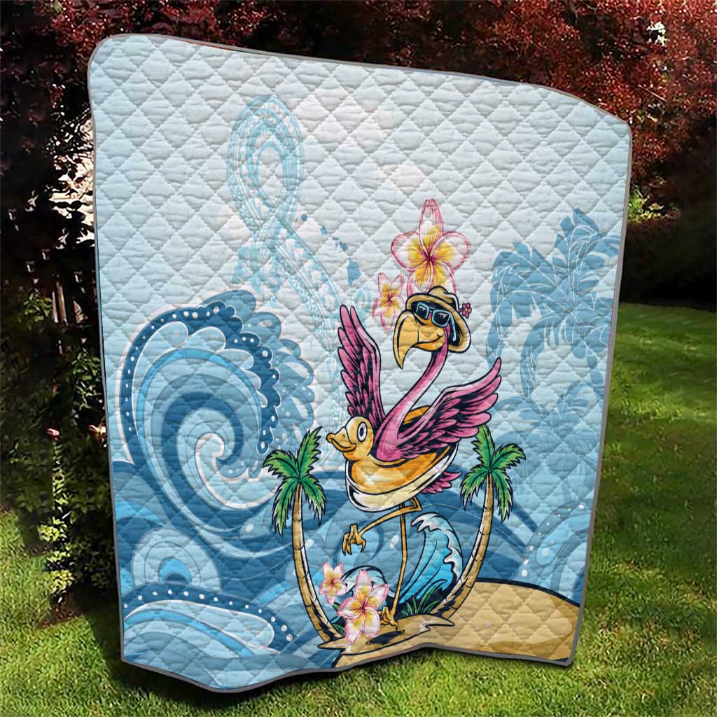 Hawaii Flamingo Quilt Plumeria Tropical Beach - Wonder Print Shop