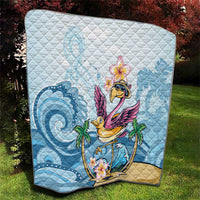 Hawaii Flamingo Quilt Plumeria Tropical Beach - Wonder Print Shop