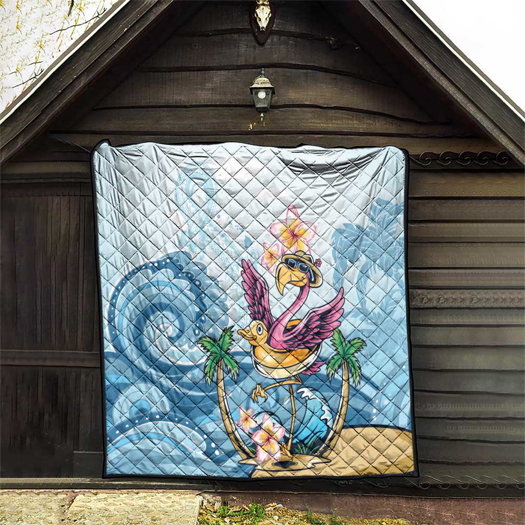 Hawaii Flamingo Quilt Plumeria Tropical Beach - Wonder Print Shop