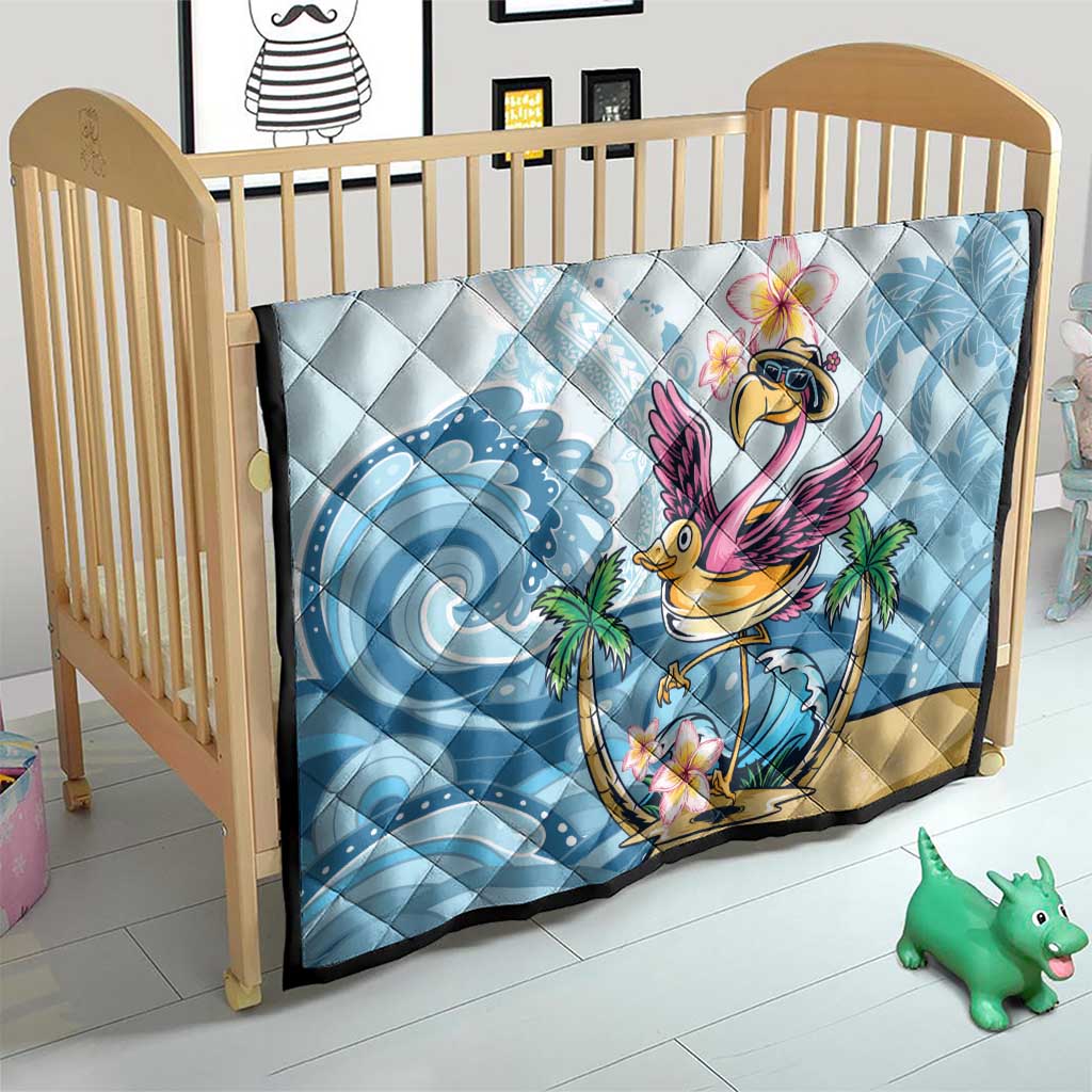 Hawaii Flamingo Quilt Plumeria Tropical Beach - Wonder Print Shop