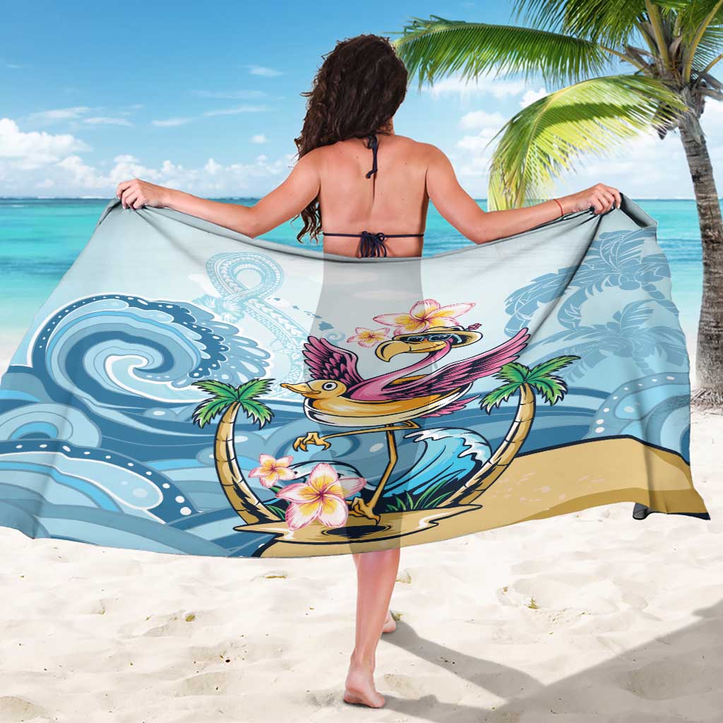 Hawaii Flamingo Sarong Plumeria Tropical Beach - Wonder Print Shop