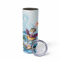 Hawaii Flamingo Skinny Tumbler Plumeria Tropical Beach - Wonder Print Shop
