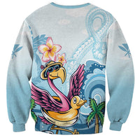 Hawaii Flamingo Sweatshirt Plumeria Tropical Beach - Wonder Print Shop