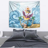 Hawaii Flamingo Tapestry Plumeria Tropical Beach - Wonder Print Shop