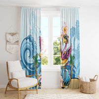 Hawaii Flamingo Window Curtain Plumeria Tropical Beach - Wonder Print Shop