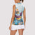 Hawaii Flamingo Women Sleeveless Polo Shirt Plumeria Tropical Beach - Wonder Print Shop