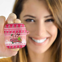 Flamingo Pink Christmas AirPods Case Fa La La La Min Go - Wonder Print Shop