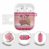 Flamingo Pink Christmas AirPods Case Fa La La La Min Go - Wonder Print Shop