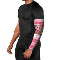 Flamingo Pink Christmas Arm Sleeves Fa La La La Min Go - Wonder Print Shop