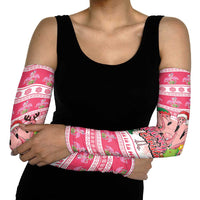 Flamingo Pink Christmas Arm Sleeves Fa La La La Min Go - Wonder Print Shop
