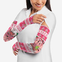 Flamingo Pink Christmas Arm Sleeves Fa La La La Min Go - Wonder Print Shop