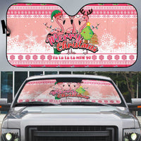 Flamingo Pink Christmas Auto Sun Shade Fa La La La Min Go - Wonder Print Shop
