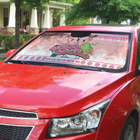 Flamingo Pink Christmas Auto Sun Shade Fa La La La Min Go - Wonder Print Shop