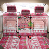 Flamingo Pink Christmas Back Car Seat Cover Fa La La La Min Go - Wonder Print Shop