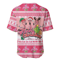Flamingo Pink Christmas Baseball Jersey Fa La La La Min Go - Wonder Print Shop