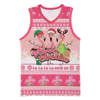 Flamingo Pink Christmas Basketball Jersey Fa La La La Min Go - Wonder Print Shop