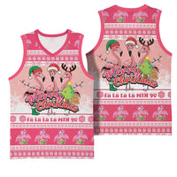 Flamingo Pink Christmas Basketball Jersey Fa La La La Min Go - Wonder Print Shop