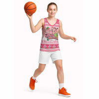 Flamingo Pink Christmas Basketball Jersey Fa La La La Min Go - Wonder Print Shop