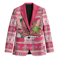 Flamingo Pink Christmas Blazer Fa La La La Min Go - Wonder Print Shop
