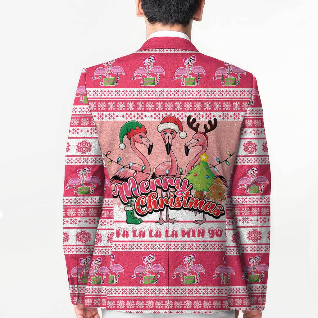 Flamingo Pink Christmas Blazer Fa La La La Min Go - Wonder Print Shop