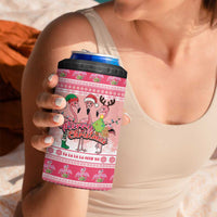 Flamingo Pink Christmas 4 in 1 Can Cooler Tumbler Fa La La La Min Go - Wonder Print Shop