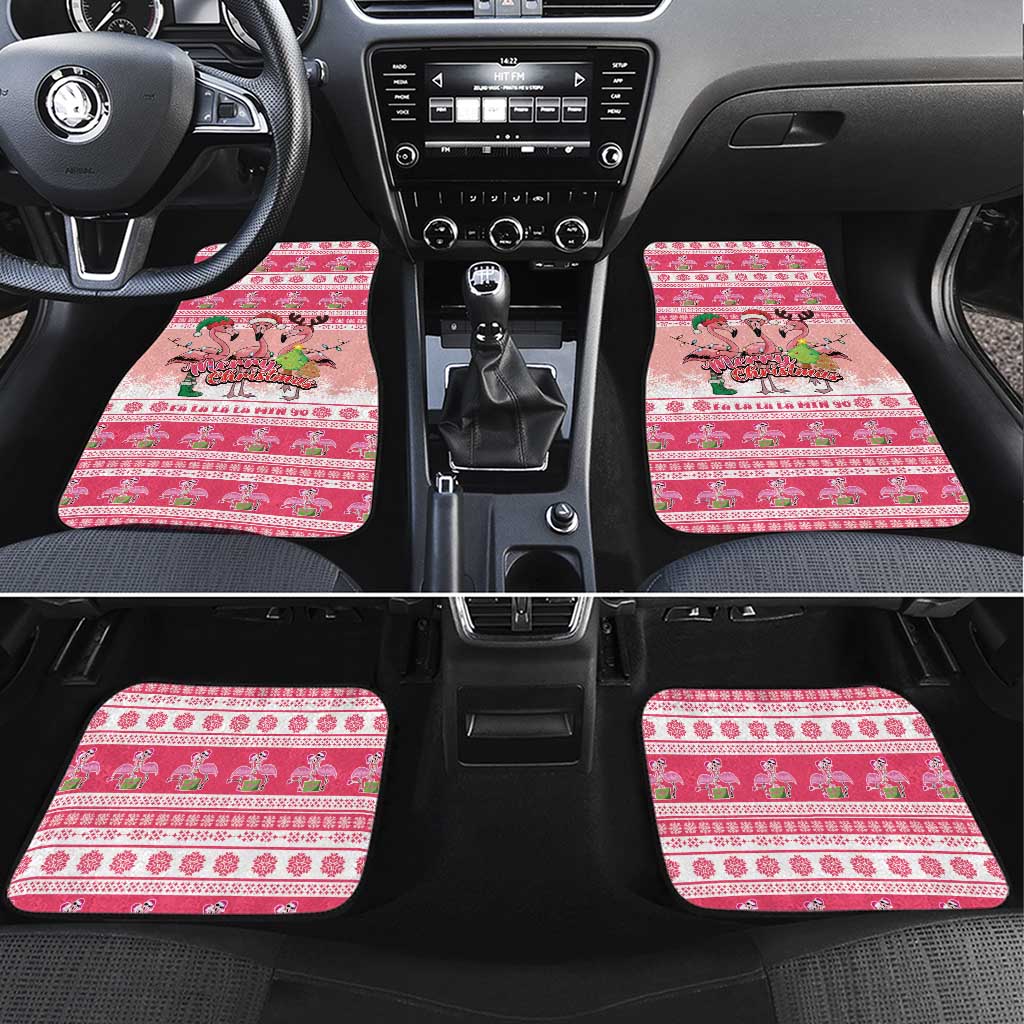 Flamingo Pink Christmas Car Mats Fa La La La Min Go - Wonder Print Shop