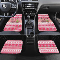 Flamingo Pink Christmas Car Mats Fa La La La Min Go - Wonder Print Shop