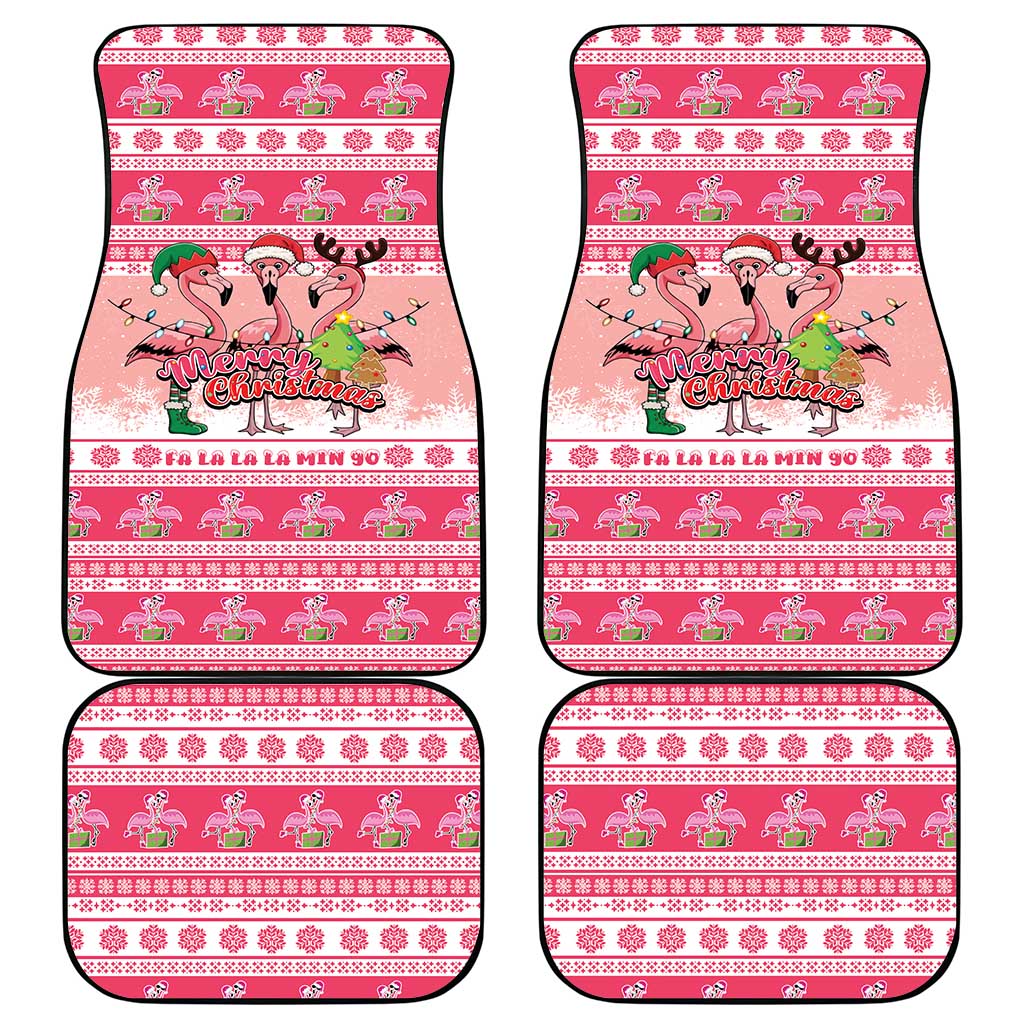 Flamingo Pink Christmas Car Mats Fa La La La Min Go - Wonder Print Shop