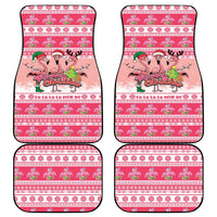 Flamingo Pink Christmas Car Mats Fa La La La Min Go - Wonder Print Shop