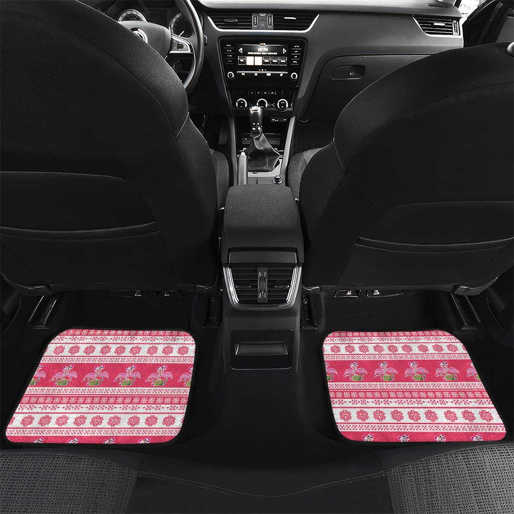 Flamingo Pink Christmas Car Mats Fa La La La Min Go - Wonder Print Shop