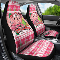 Flamingo Pink Christmas Car Seat Cover Fa La La La Min Go - Wonder Print Shop