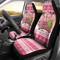 Flamingo Pink Christmas Car Seat Cover Fa La La La Min Go - Wonder Print Shop