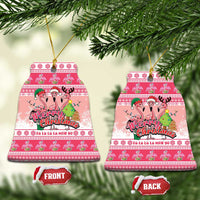 Flamingo Pink Christmas Ceramic Ornament Fa La La La Min Go - Wonder Print Shop