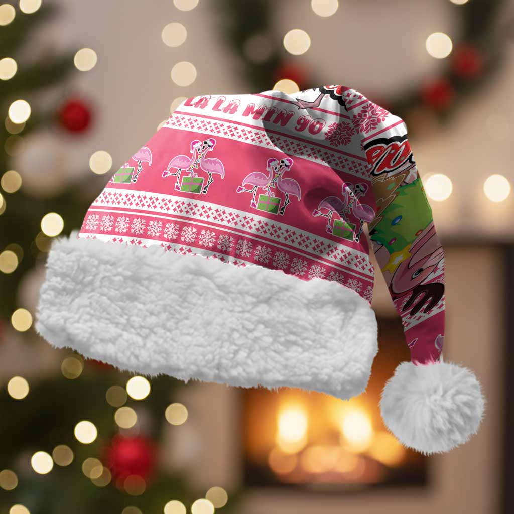 Flamingo Pink Christmas Santa Hat Fa La La La Min Go - Wonder Print Shop