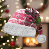 Flamingo Pink Christmas Santa Hat Fa La La La Min Go - Wonder Print Shop